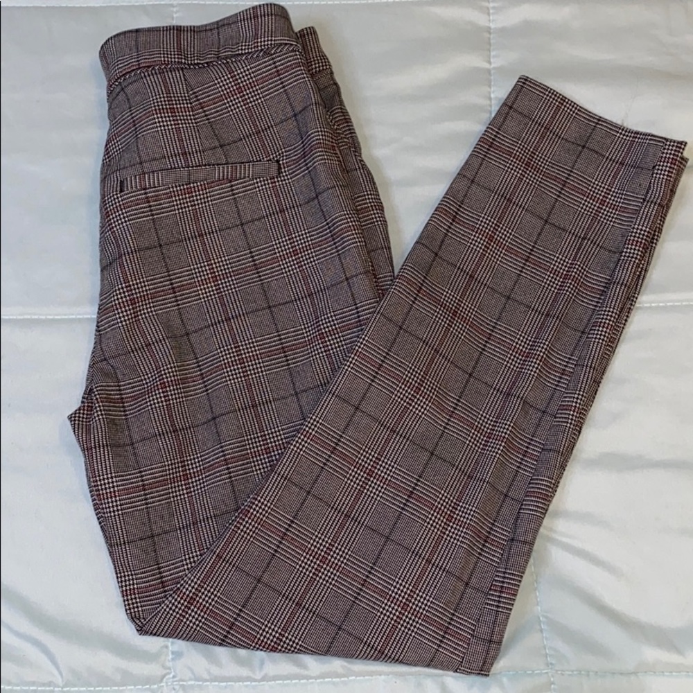 H&M checkered ankle grazer slacks
